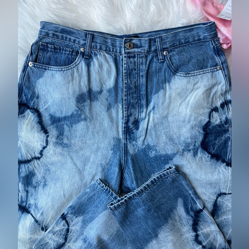 🆕 Juicy Couture Women's Relaxed Fit Tie Dye Denim 100% Cotton Jeans Size 31 Blue - Picture 4 of 13